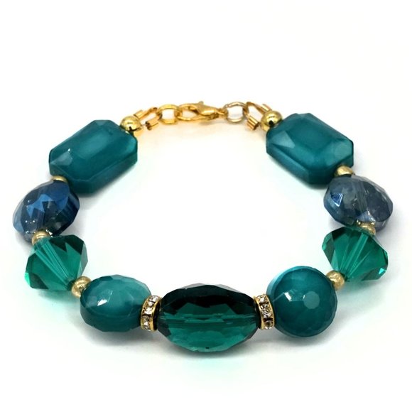 My Bead Emporium Jewelry - Bracelet Glass,Crystals,Rhinestones. Lobster Clasp.